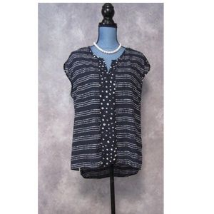 Stylus Blue & White Blouse Size M EUC